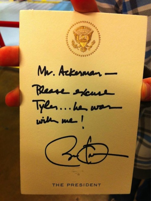 Obama note