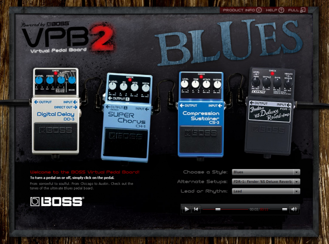 The Boss virtual pedalboard