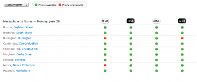 iPhone availability in Massachusetts